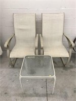 Pair of Patio Chairs with Side Table