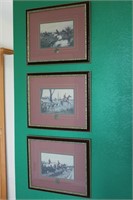 Set of 3 Hunter Prints Framed