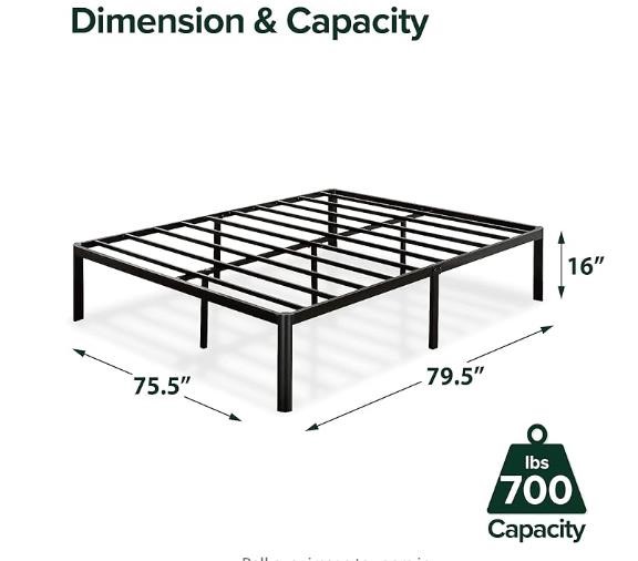 ZINUS Van 16 Inch Metal Platform Bed Frame, King