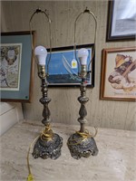 Pr. of Metal Base Table Lamps