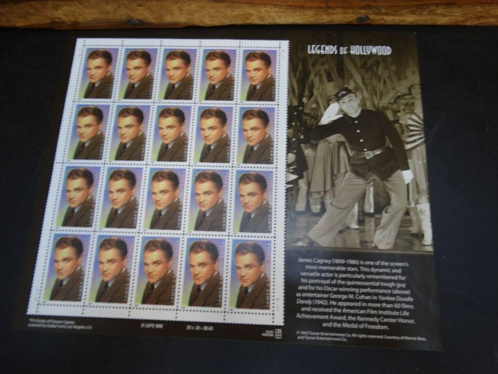 Jimmy Cagney Unused 33 Cents Unused U.S. Stamps