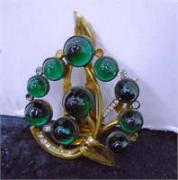 2½" Czechoslovakia Cabochon Scarf Clip