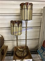 TABLE LAMP W/ STAIN GLASS SHADES