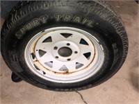 15" Trailer Tire/Rim (Used ~ Holding Air)
