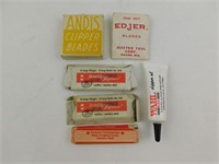 Lof of Vintage Clipper Blades w/ Dipper Oil