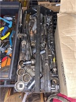 assorted sockets and ratchet
