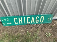 METAL DOUBLE SIDED "CHICAGO STREET" SIGN