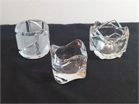3pc Assorted Crystal Votive Holders