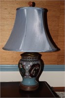 19th Century Cloisonne lamp with Carnelian finial