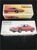 Two plastic assembled car models 1/24 th scale