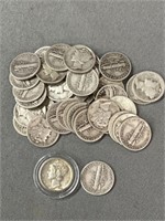 (40) Mercury Silver Dimes