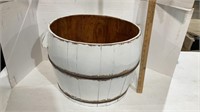 Decorative white wooden barrel