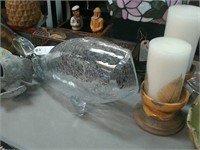Glass fish wine holder