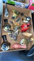 Bird Figurines-11, some wooden, some ceramic
