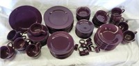 12pc set of purple dishes "Chateau"
