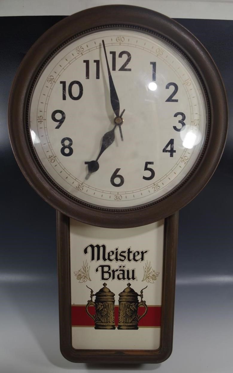 BEER CLOCK MEISTER BRAU 21" TALL MILLER BREWING