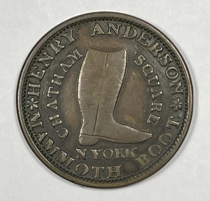 1837 Hard Times Token Henry Anderson NY
