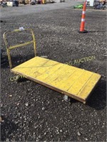 YELLOW 4-WHEEL FLAT BED CART