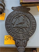 Cast Iron Fireman Grave Marker