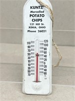 KUNTZ potato chip advertising thermometer Xenia