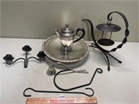 MIXED METAL LOT WITH CANDLEHOLDERS