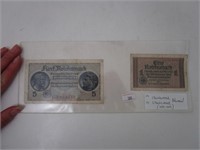 1 Reichsmark Allemand et 5 Reichsmark 1939-1945