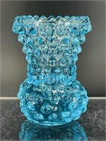 Blue Hobnail Mini Vase UV REACTIVE