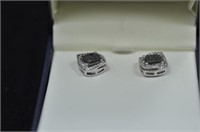 Black and white diamond earrings