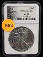 MS69 NGC 1997 Silver American Eagle