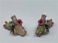 Les Nereides Bee and Cactus Earrings