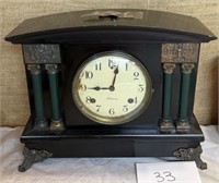 Antique Sessions Black Enamel Mantle Clock