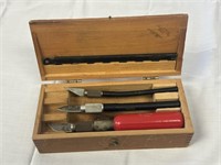 Vtg. X-Acto Knife Set in Wood Protective Case