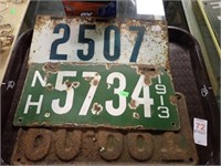 3 EARLY NH LICENSE PLATES
