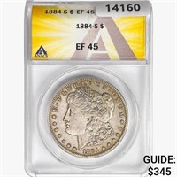 1884-S Morgan Silver Dollar ANACS EF45