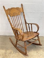 Vintage Pressed Wood Rocking Chair