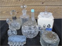 TRAY LOT PERFUME BOTTLE / WATERFORD AND MORE 9PC