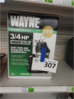 Wayne Sump Pump 3/4 Horse Power
