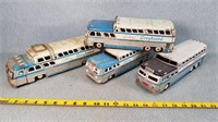 4- Played Tin Friction Buses