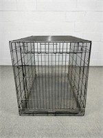 Xl Metal Folding Pet Crate W/ Plastic Floor Liner