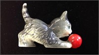 One Goebel cat figure with a red ball, 3 inches