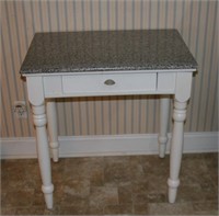 Farmhouse Marble Top Table w/ Drawer 30x31x21