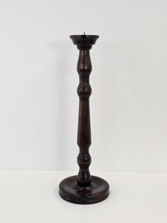 WOOD CANDLE STAND - 28.5" TALL X 9.75" DIAMETER