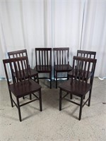 (6) Dark Wood Dining Chairs