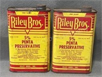2 Quart Riley Bros Penta Preservative Cans Full