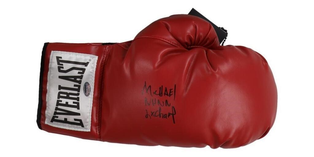 Michael Nunn Signed Everlast Boxing Glove Inscribe