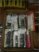 Assorted packages of crappIe bait