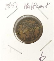 1851 Half Cent - EF