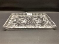 Heavy pinwheel crystal tray 12"x8"