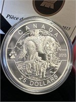 2013 $25 Fine Silver Coin The Wolf