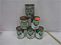 6 Quaker State Oil Cans